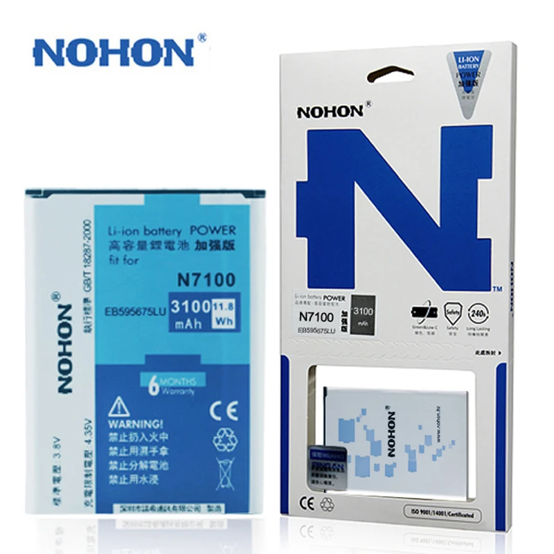 Nohon Аккумулятор для samsung Galaxy Note 2 3 NFC 4 Edge Note2 Note3 Note4 N7100 N9009N9005 N9108V N910H Замена