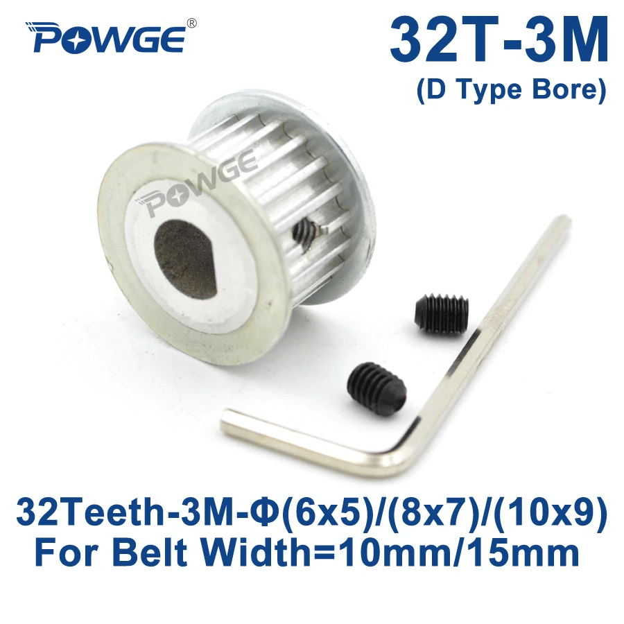

Синхронный шкив POWGE HTD 3M, с диаметром отверстия 6x 5/8x 7/10x9 мм для ширины 10/15 мм 3 м, зубчатый ремень HTD3M 32 зубца 32 T