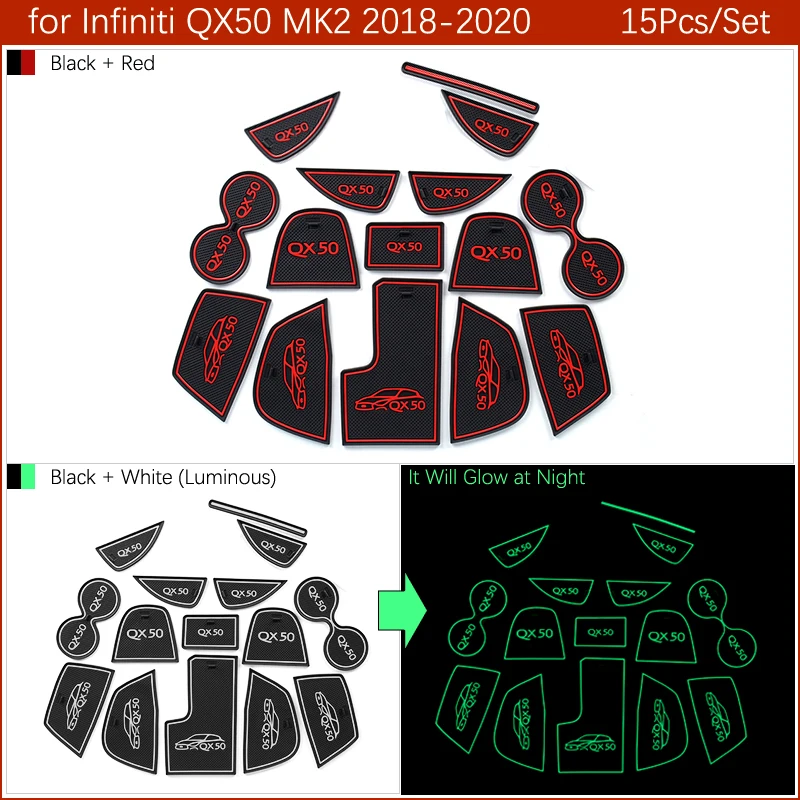 Нескользящие резиновые коврики для ворот чашки Infiniti QX50 2018 2019 ii mk2 P71A аксессуары