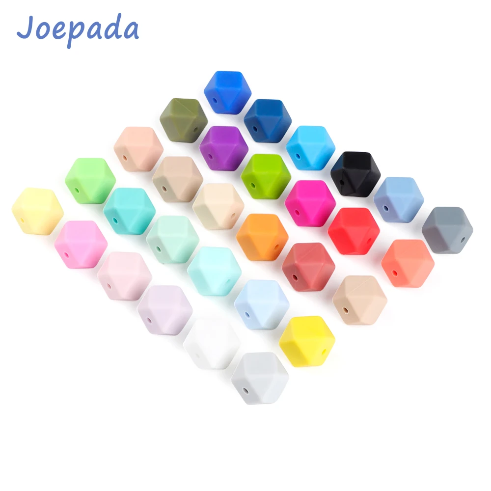 Силиконовые шестигранные бусины для прорезывания зубов Joepada 100 шт. 14 мм пищевые