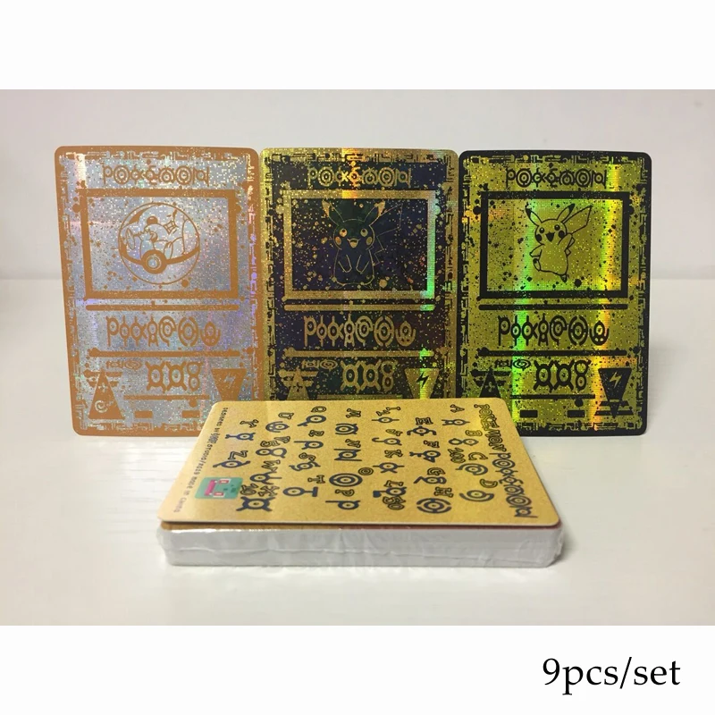9 шт./компл. Pokemon card неизвестный Тотем древних реликвий Пикачу флеш-карта Коллекция подарков с изображением покемонов комплект игрушки