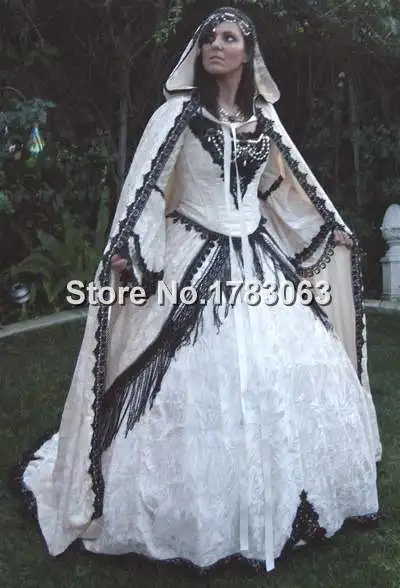 Белый фантазия Средневековый Ренессанс волшебный набор с маскарадный костюм на