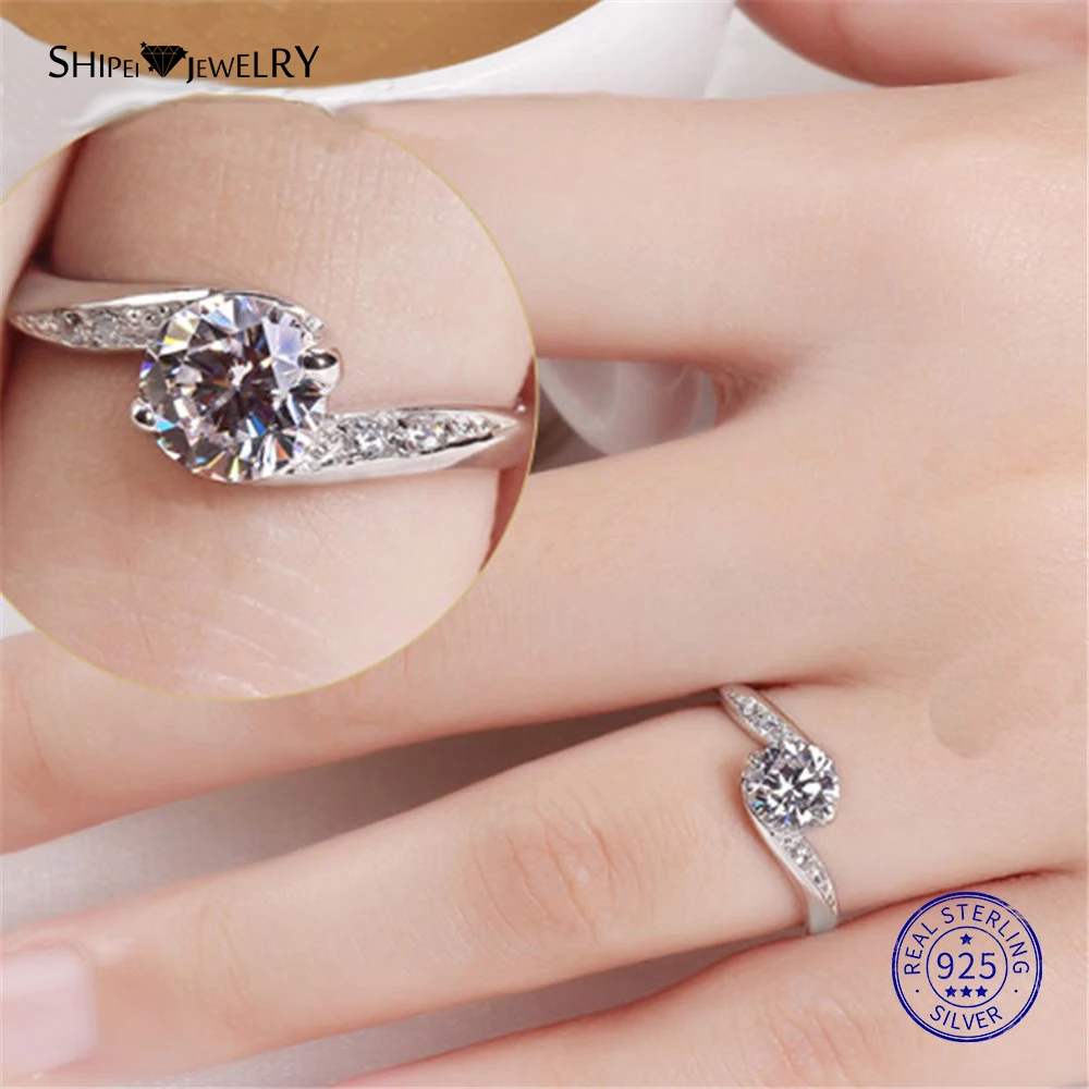 ShiPei Кольцо из стерлингового серебра 925 пробы ювелирные украшения 2ct искусственный муассанит обручальное кольцо для женщин Подарок на годовщину