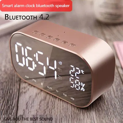 YAyusi bluetooth-динамик для душа мини портативный компьютер колонки с будильником дисплей fm радио спальня динамик