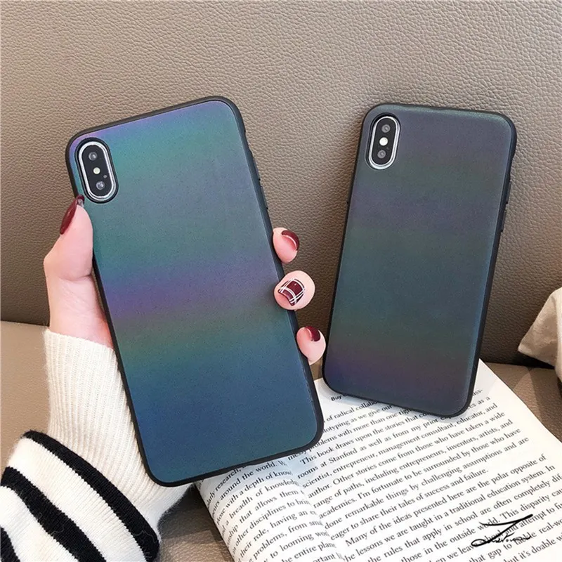 Голографический градиентный цветной светоотражающий чехол для iphone 11 Pro Max 6 6s 7 8 plus