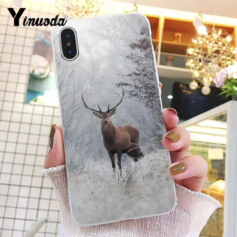 Yinuoda Снежный Олень зимний лес Новинка чехол для телефона Fundas для iPhone X XS MAX 6 6S 7 7plus 8 8Plus 5 5S XR 10 Чехол