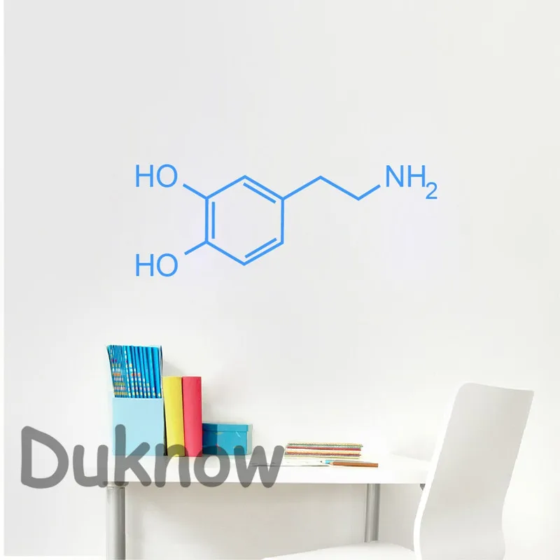 Молекула допамина настенная наклейка виниловая с химическим уравнением