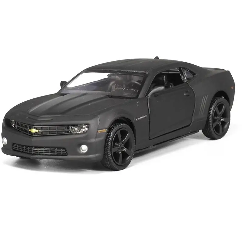 1:36 Масштаб Chevrolet Camaro литая под давлением металлическая модель автомобиля для коллекции легированная модель с оттягивающимся назад матовым черным автомобилем детские игрушки подарки