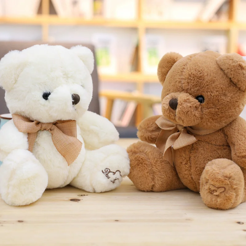 

1pc 20/25/32/40CM Stuffed Teddy Bear Dolls Patch Bears Two colors Plush Toys Best Gift for Children Kids Toy Wedding Gifts