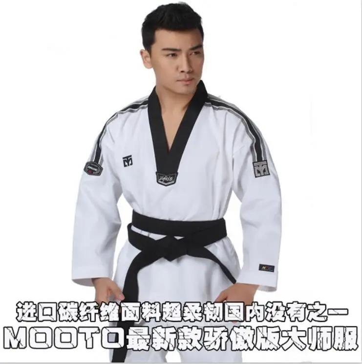 Одежда для тренировок Mooto Master Taekwondo Dobok взрослая белая форма с длинным рукавом