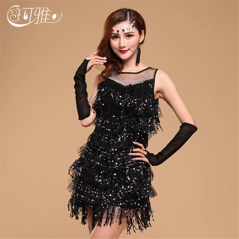 2019 New Tango Dress Sequins Ballroom Dancing for Women Latin Dance Costumes Sale Rumba Dresses | Тематическая одежда и