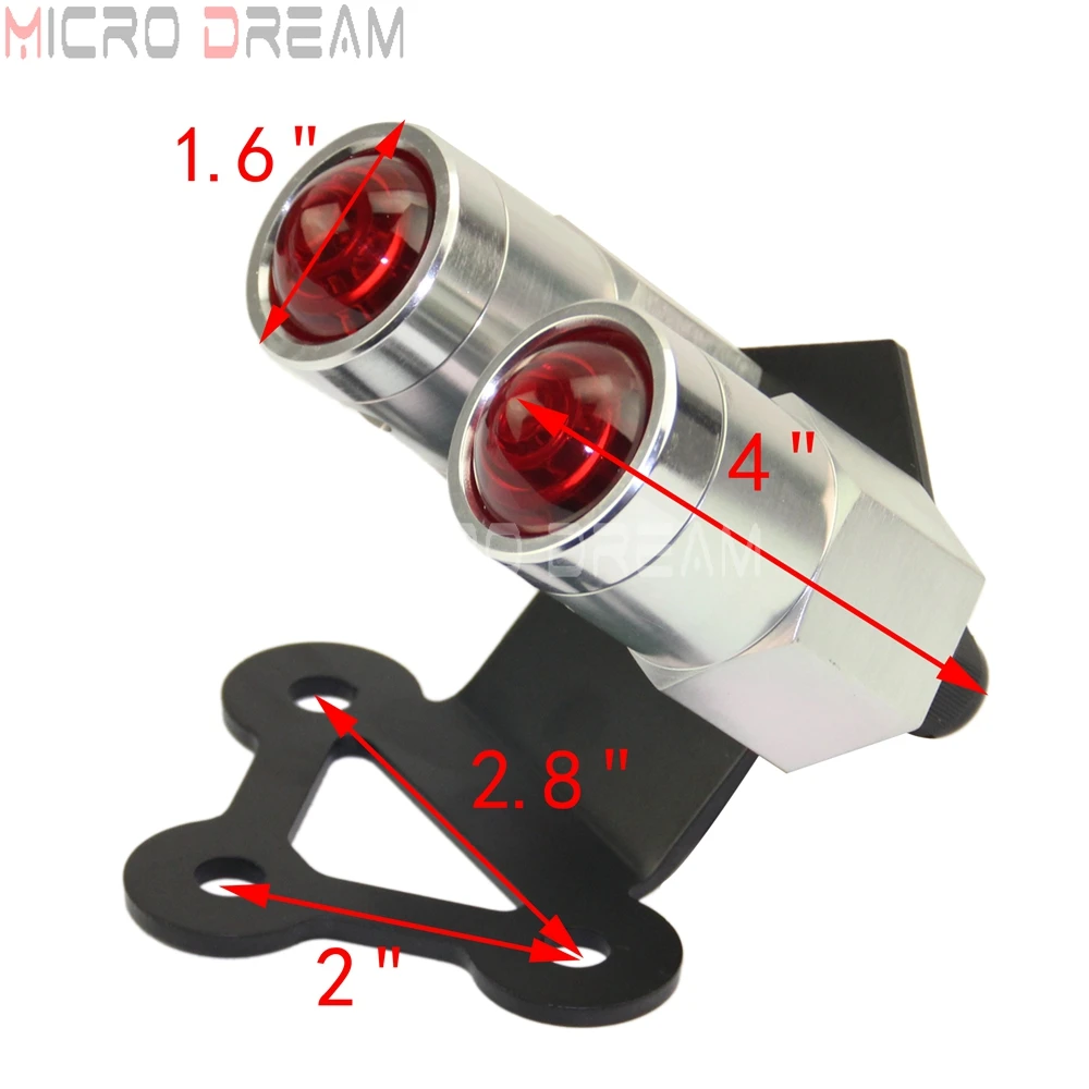 CNC Motorcycle Dual Lucas Tail Light Twin Brake Stop Lamp w/ License Plate Bracket for Harley Chopper Bobber Custom Taillights |