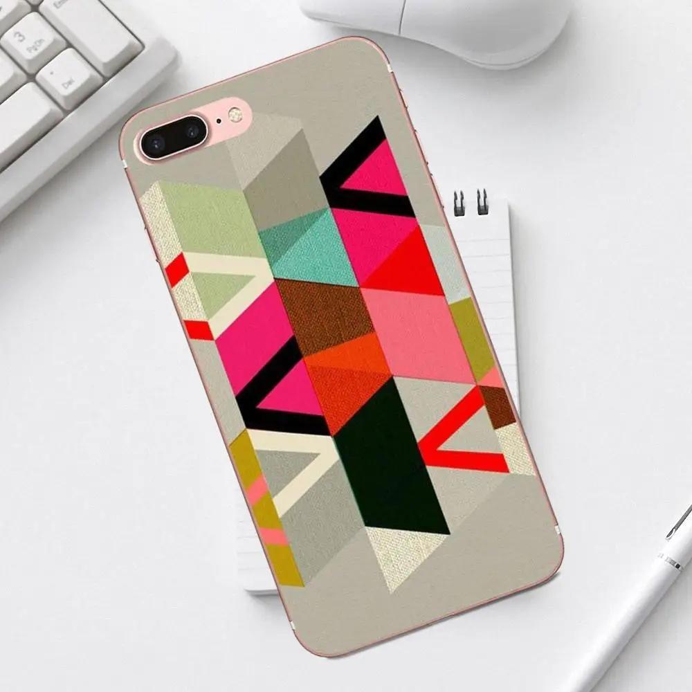 Много Ретро геометрических треугольников для iPhone 4 4S 5 5C SE 6 6S 7 8 Plus X XS Max XR Galaxy A3 A5 J1 J3