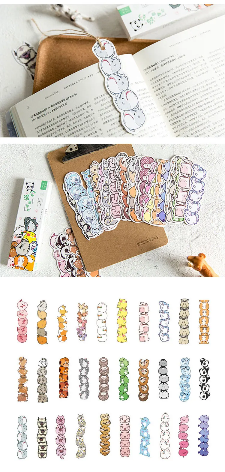30 шт./кор. круглые маленькие животные Kawaii Студенческие закладки Канцтовары подарок реалистичные мультфильм закладки для офиса школьные поставки
