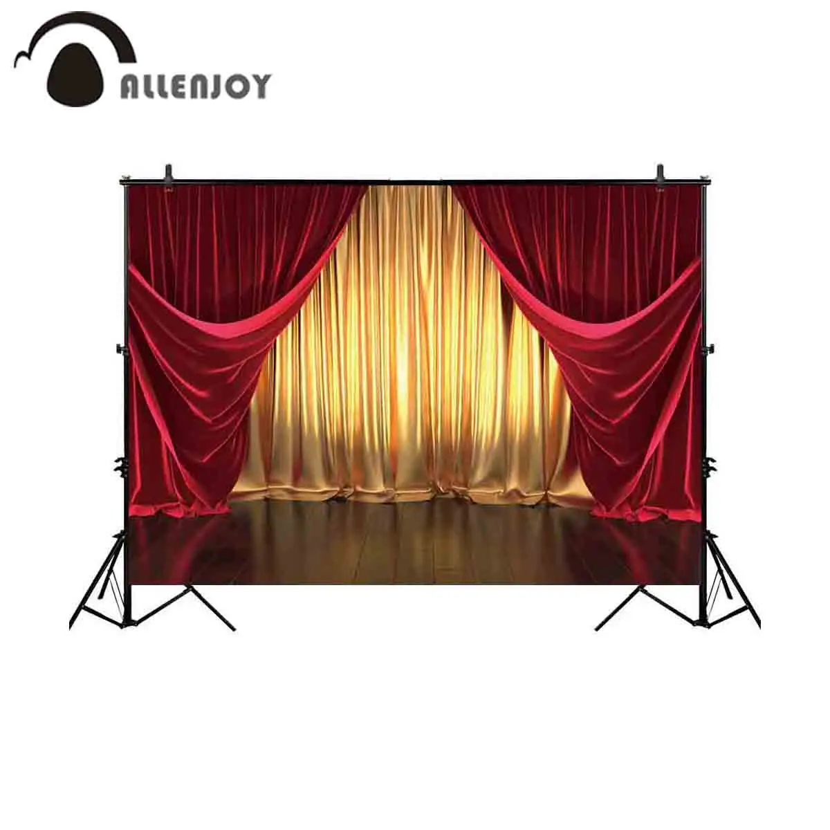 Фон для фотосъемки Allenjoy с красной занавеской роскошный фон сцены золотым
