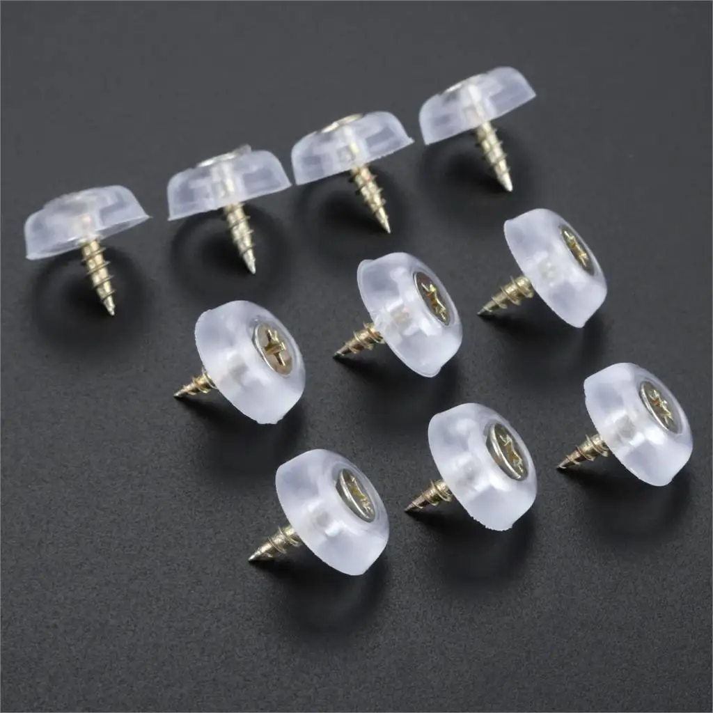 16mm DRELD 10 шт. резиновые прозрачные Нескользящие колпачки для ног стула, накладки для ног, чехлы для ног дивана, напольная Мебель, протектор для ног с винтами - Цвет: 16mm