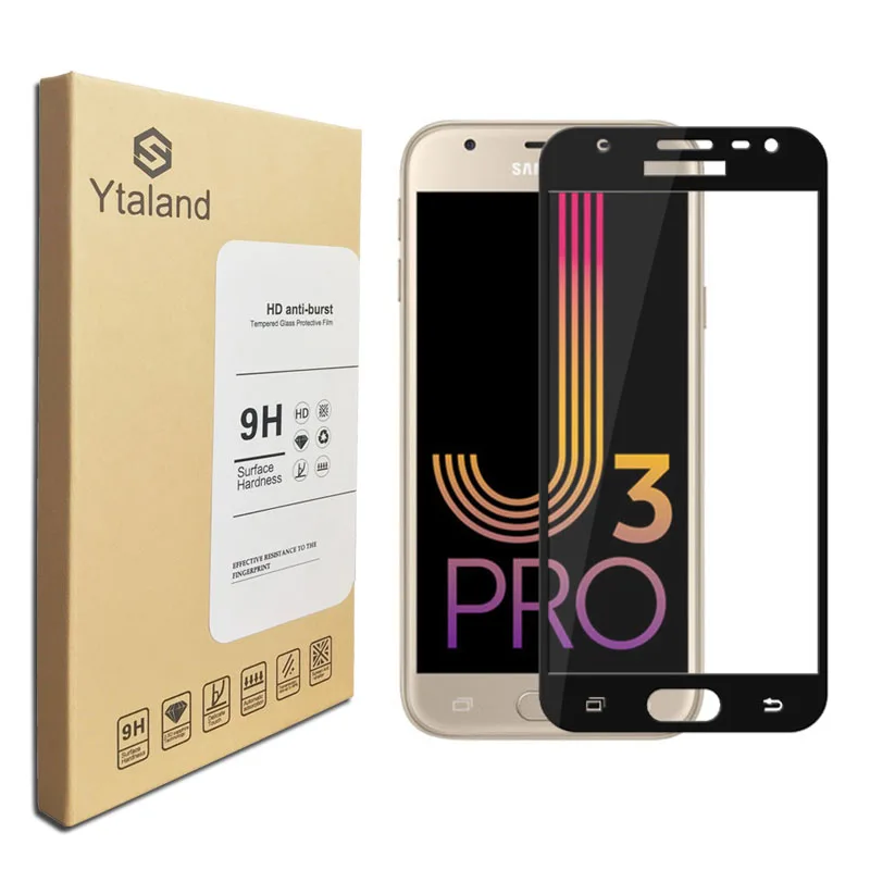 Закаленное стекло для экрана Ytaland 9H полностью покрытое черное белое золотое Samsung