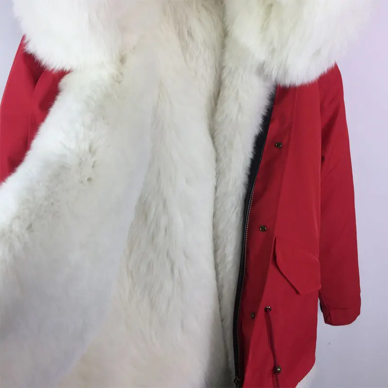 Новая ткань хорошего качества красная куртка подкладка из натурального Лисьего