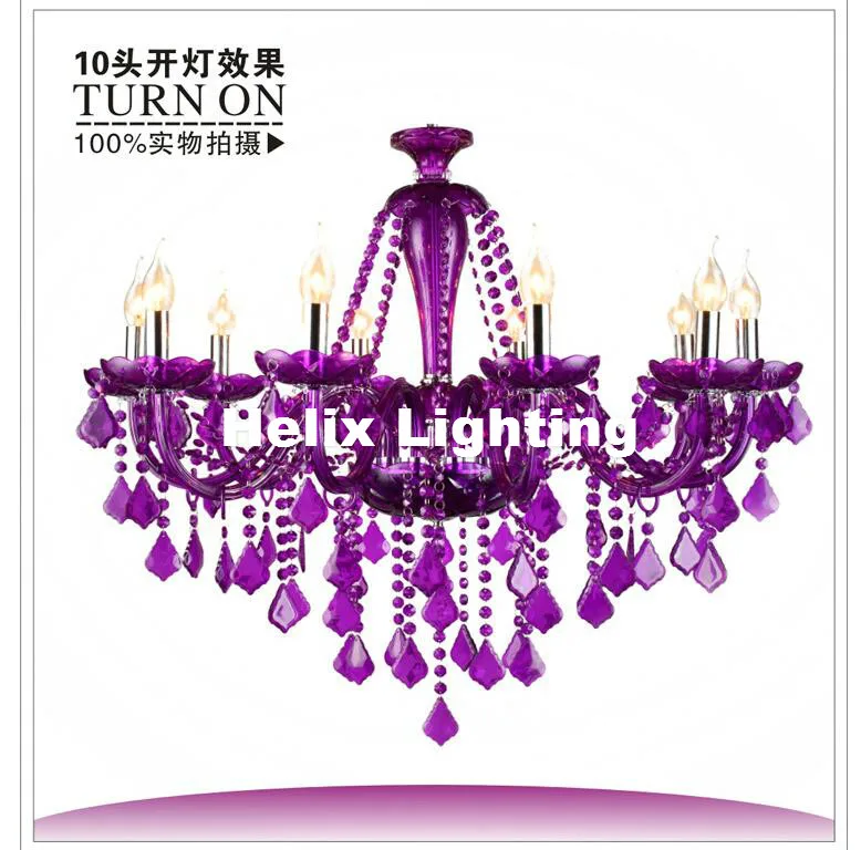 Tiffany фиолетовая декоративная люстра современный роскошный экспорт хрустальная