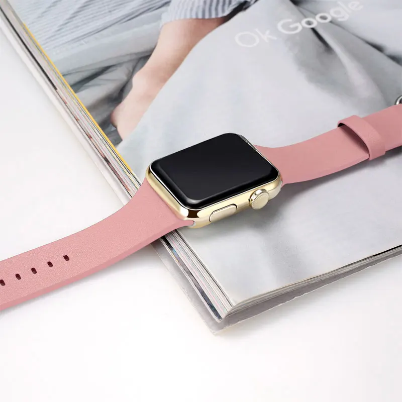 Хохлатый ремешок из натуральной кожи для apple watch серии 5/4/3/2/1 ремешок 42 мм/38 мм/44 мм/40 мм correa браслет наручный ремень для iwatch