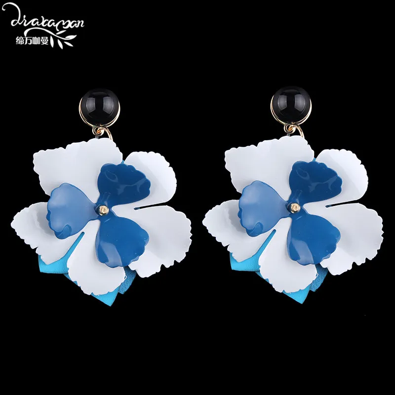 Dvacaman,, висячие серьги с большим цветком, женские, Boho, этнические, макси, массивные серьги, свадебные украшения, подарки,, ZZ16