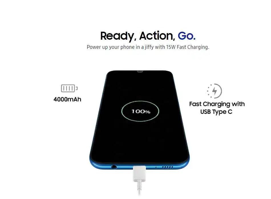 Мобильный телефон samsung Galaxy A50 A505F-DS LTE, 6,4 дюймов, 6 ГБ ОЗУ, 128 Гб ПЗУ, Восьмиядерный процессор Exynos 9610, Android 9,0, две sim-карты, смартфон