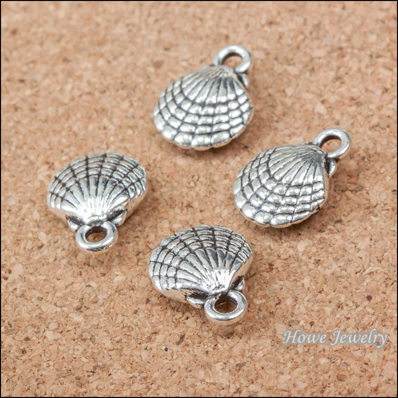 150 шт. винтажная серебряная подвеска в виде ракушки Европейский стиль