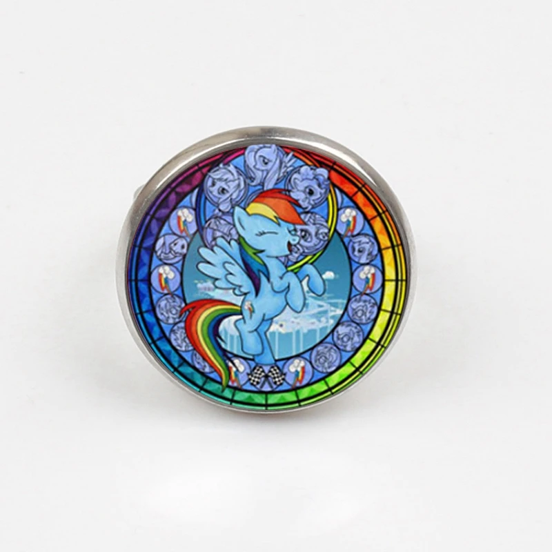 Кольцо с изображением волшебного стекла Rainbow Dash My Little ring новинка 2019 | Украшения и