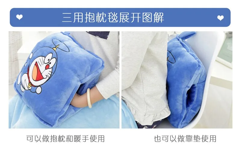 1 Набор милых мультяшных животных Doraemon Rilakkuma коралловый флис ворс кондиционер одеяло 3 в 1 автомобиль диван офисная Подушка