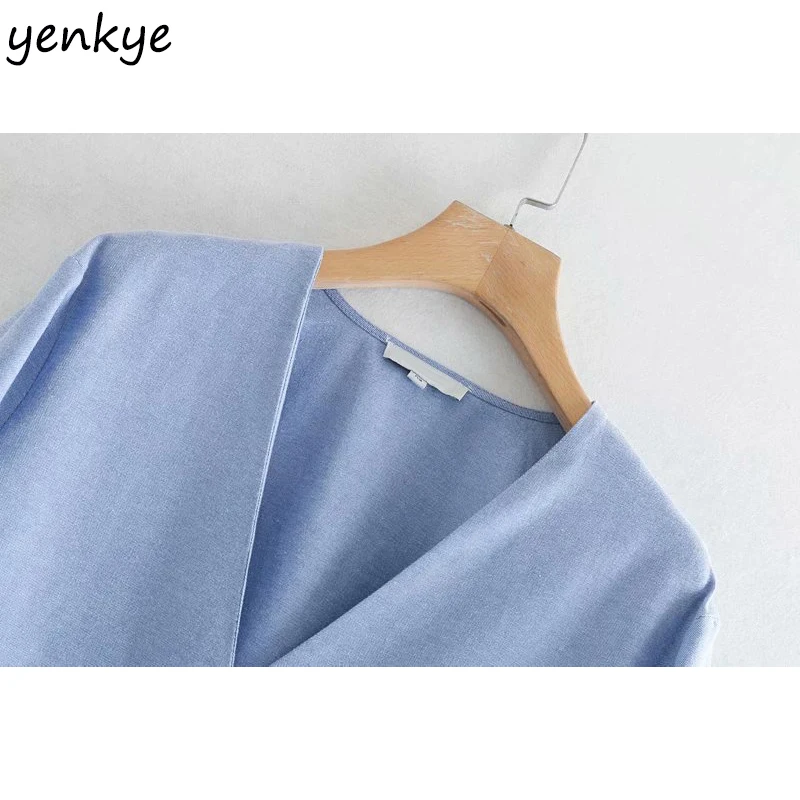 Modis 2019 Для женщин пуговицы спереди Винтаж одноцветное Цвет Летняя Блузка Леди