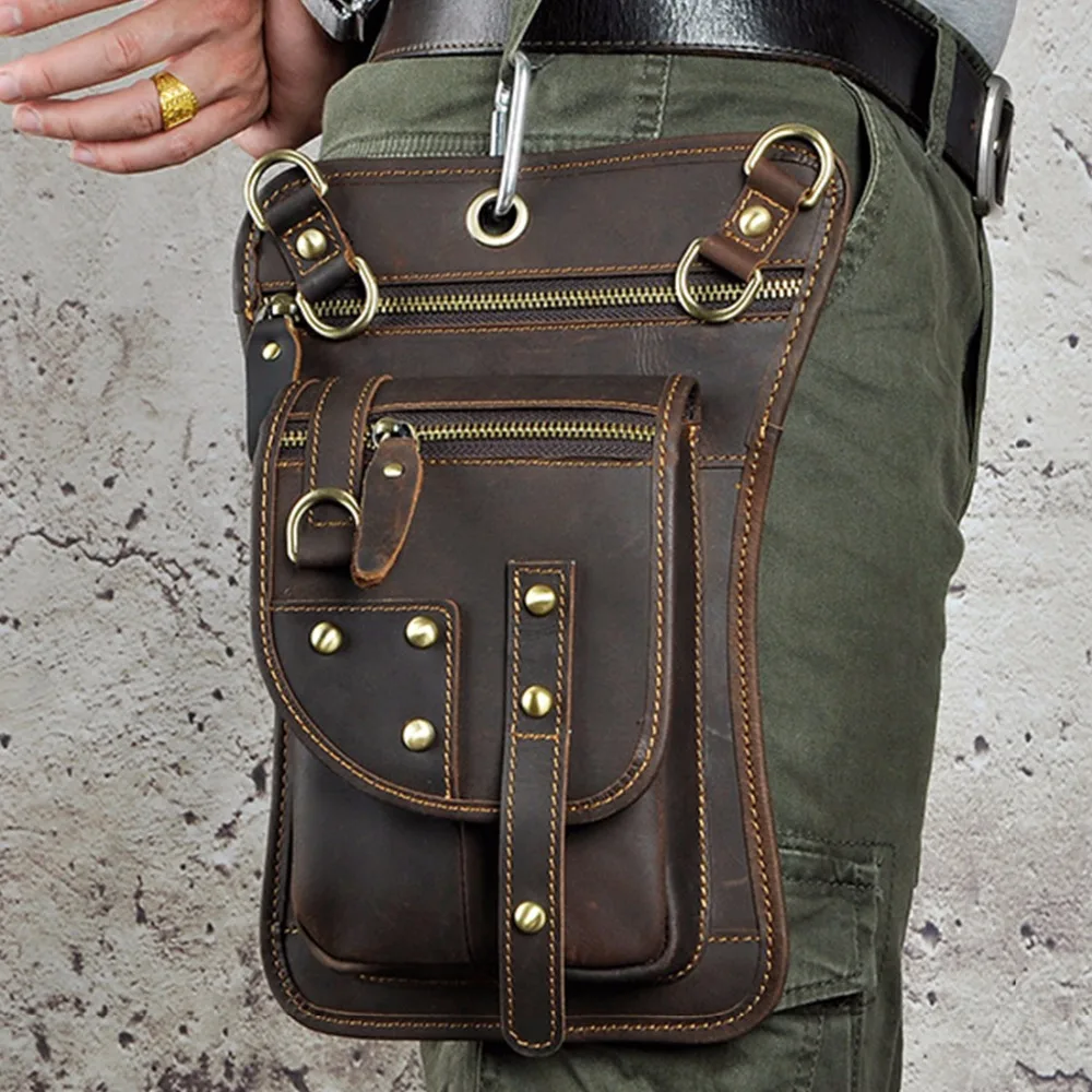 Мужской поясной мессенджер через плечо забавные сумочки из натуральной кожи с