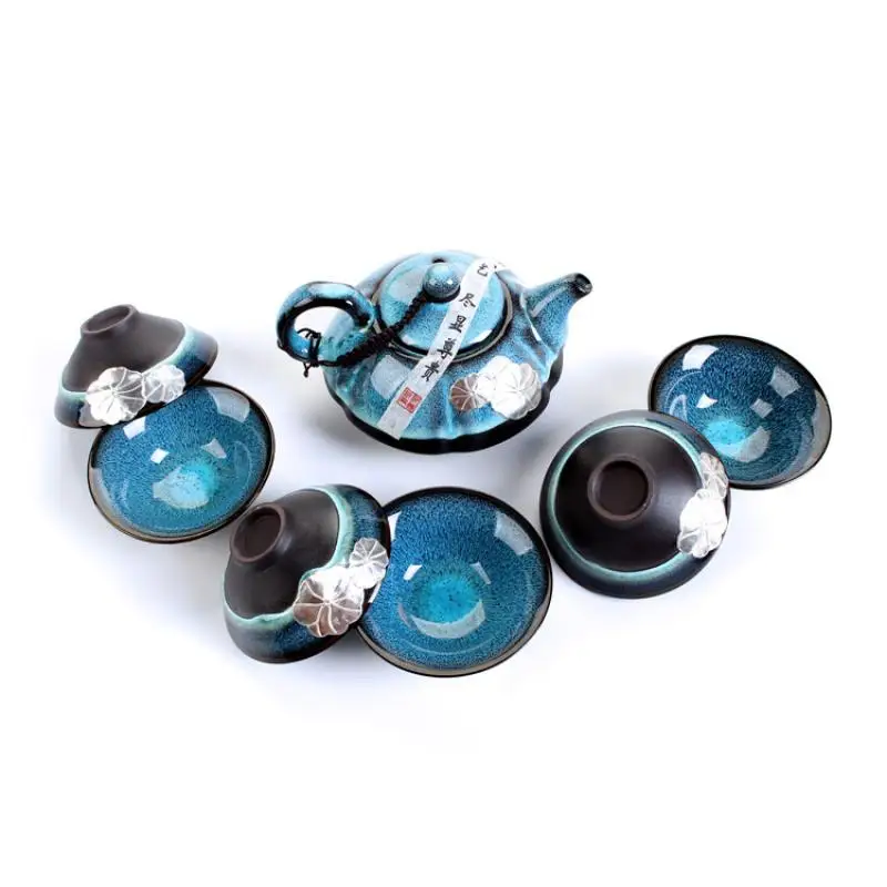 Китайский Селадон Чайный набор кунг фу фарфоровый чайный традиции ГАИ Ван чайная