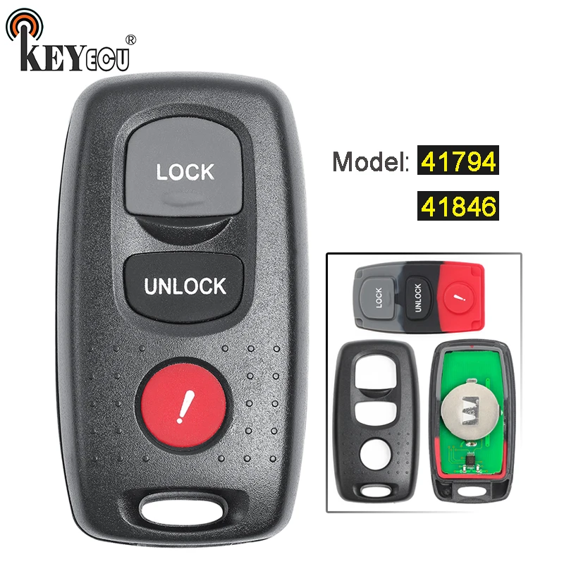 KEYECU FCC: KPU41794/KPU41846 модель 41794/41846 замена 2 + 1 3 фото кнопки для Mazda 6 Mazdaspeed 3|Ключ от авто|