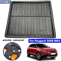 car rear cargo boot liner trunk floor mat luggage tray mats mud kick protector for peugeot 3008 ii 2017 2018 2019 2021