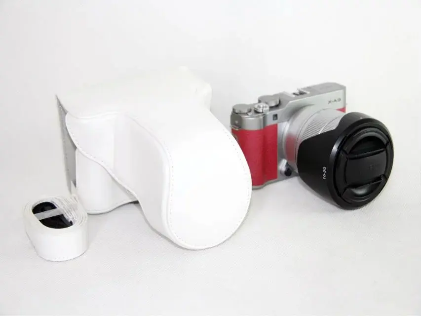 White Камера из искусственной кожи чехол для Fujifilm Fuji XA3 X-A3 камера сумка с плечевым ремнем - Цвет: White