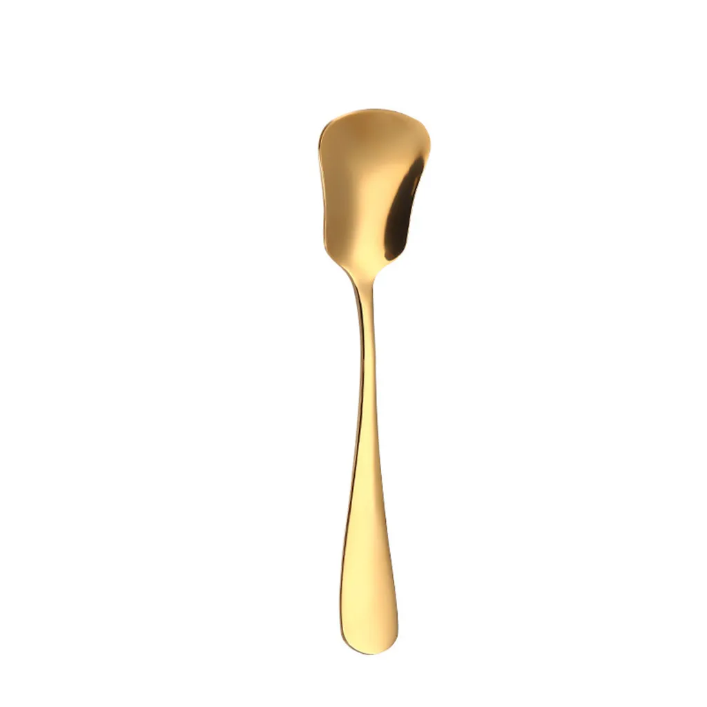 Gold Красочные ложки с ручкой, ложки, столовые приборы, инструменты для мороженого, для питья, кухонные гаджеты, чайные ложки, кофейные инструменты для реативного моделирования, кухонные инструменты - Цвет: Gold