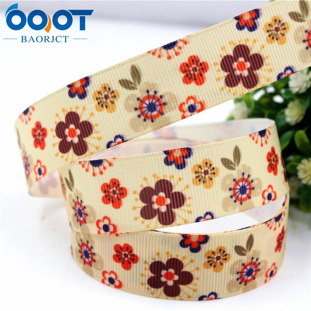 OOOT BAORJCT 175165,7/8 ''22 мм лента с цветочным принтом, DIY аксессуары для волос ручной работы аксессуары, подарки Свадебная вечеринка