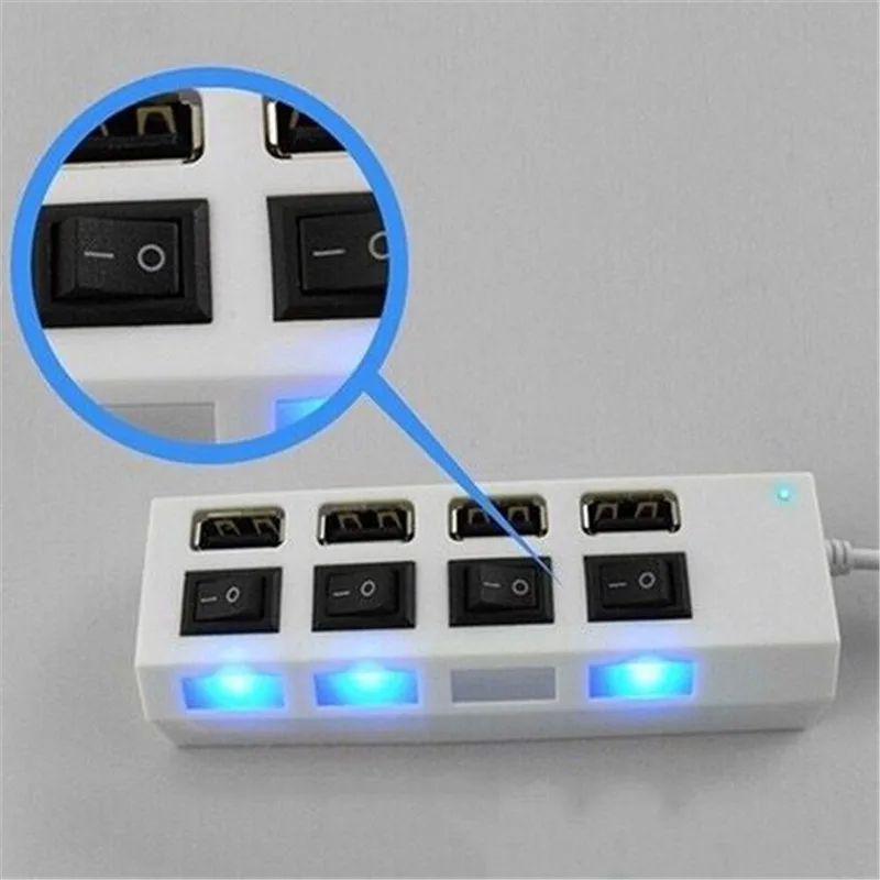 Basix 4 порта USB концентратор 2 0 высокоскоростной Разветвитель LED с переключателем