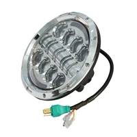 Chrome Фара мотоцикла 7 дюймовый круглый светодиодный фар Conversion Kit DLR света в сборе для мотоцикла фары с H4 для H13 адаптер - Цвет: Chrome
