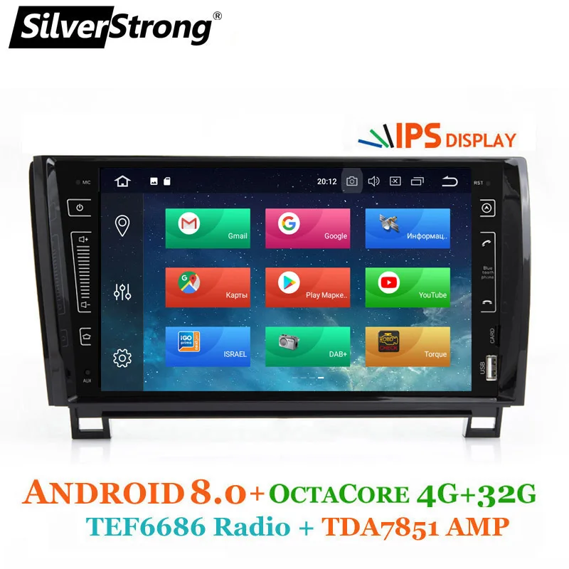 SilverStrong 8 ядерный Android8.0 9 дюймов ips автомобильный DVD gps для Toyota Tundra Sequoia Android Радио нет