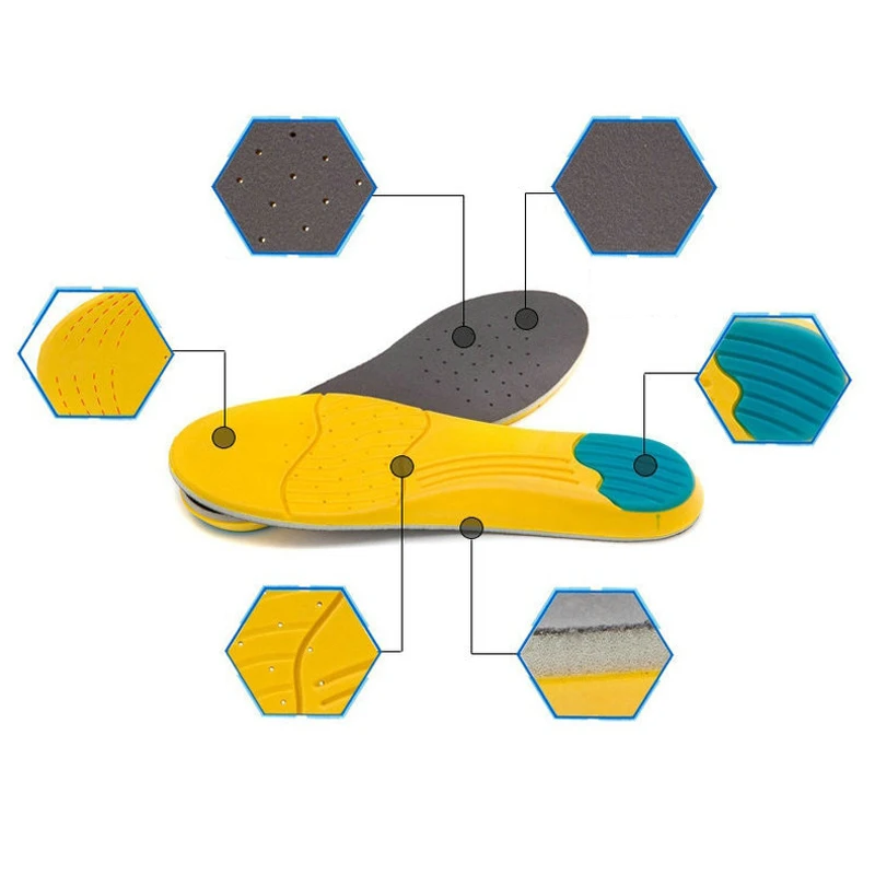 1Pair Sport Insoles Memory Foam Mezzanine Insole Sweat Absorption Pads Running Sport Shoe Inserts Breathable Insoles