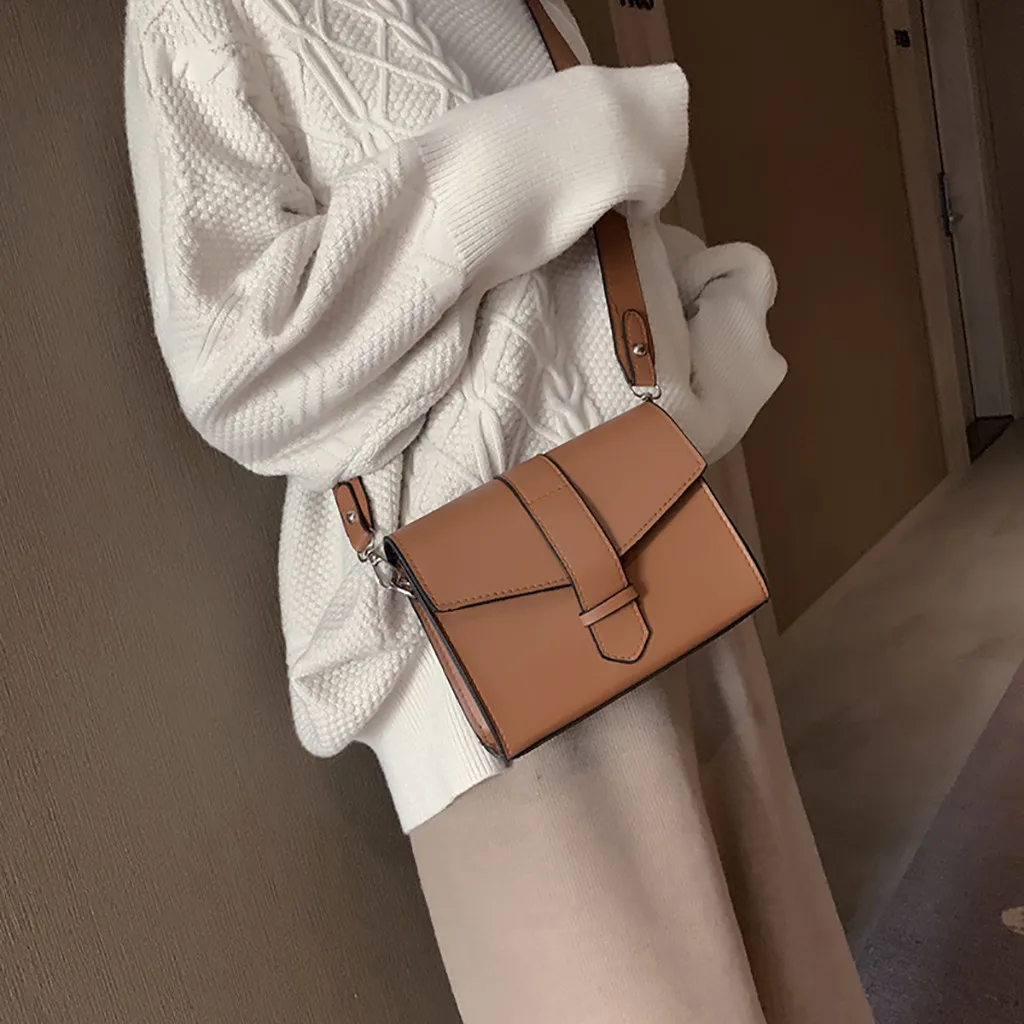 Женская сумка через плечо xiniu маленькая квадратная в стиле ретро с широким