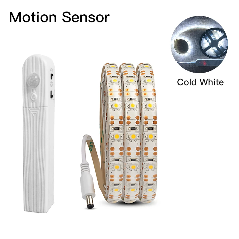 Motion Sensor Cold Светодиодная подсветка под шкаф PIR датчик движения ночная лампа Водонепроницаемая светодиодная лента подсветка для гардероба Armario кухонный шкаф - Цвет: Motion Sensor Cold