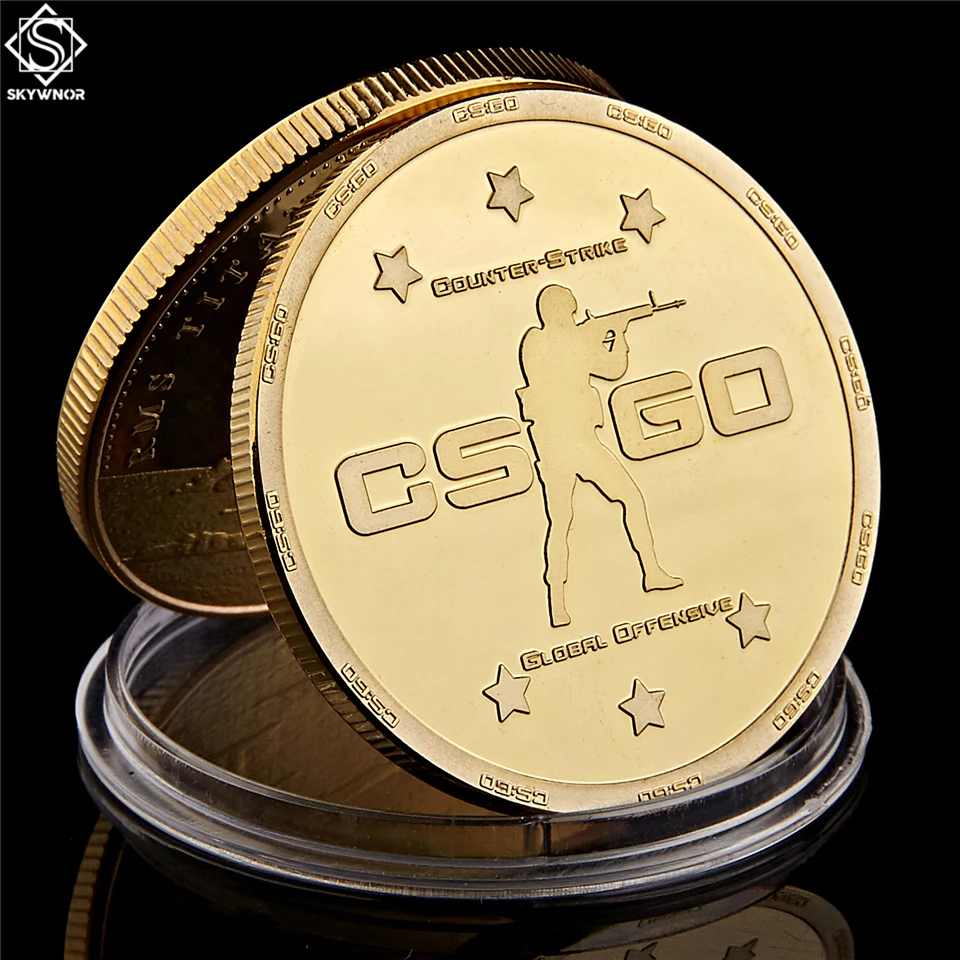 CS GO счетчик Страйк дизайн золотые памятные игры Коллекция монет