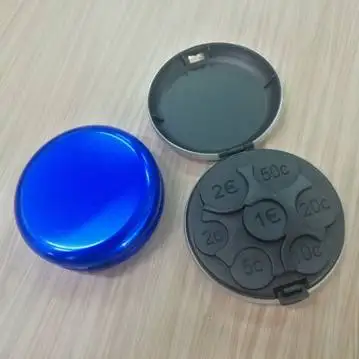 EUR-Blue Черный чехол для монет, США, Японии, евро, коробка для денег, кошелек, органайзер, Диспенсер, экономия, для хранения, для сбора, кошелек, портативный держатель для чейнджера - Цвет: EUR-Blue