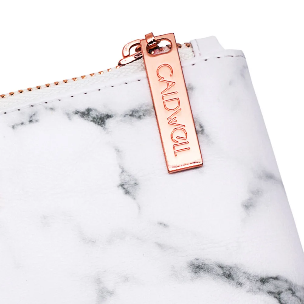 Полиуретановые кожаные мраморные сумки для макияжа сумка хранения кистей