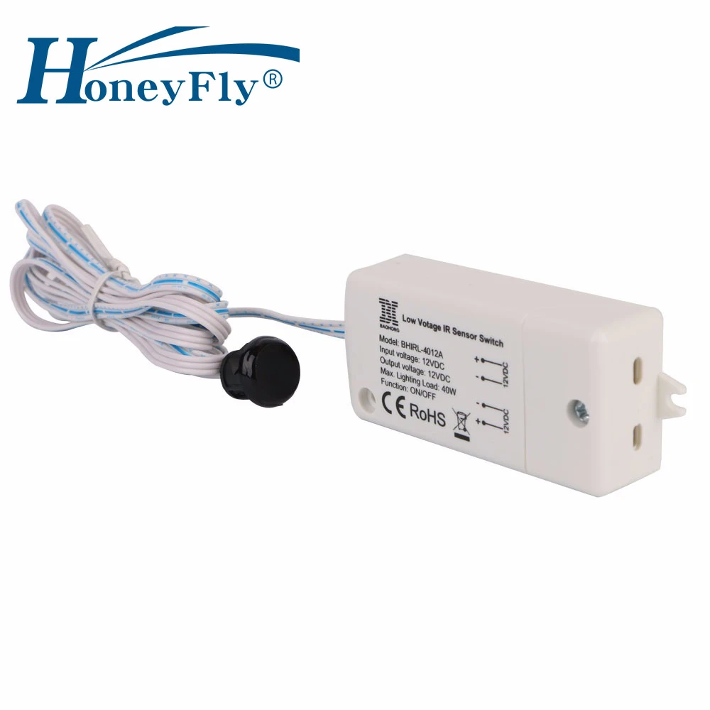 HoneyFly светодиодный DC 12 В ИК-датчик переключатель 40 Вт Инфракрасный светильник переключатель для светодиодный лампы светодиодный датчик движения полосы есть волна 5-8 см CE