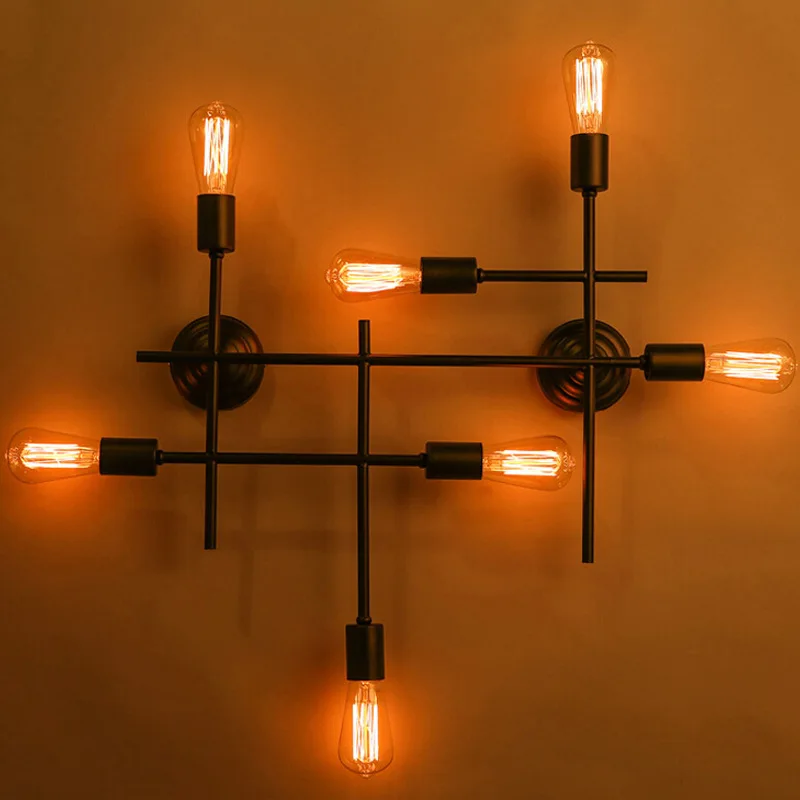 Европейский Простой 7 E27 держатель лампы Настенный коридор Бар Кафе настенное