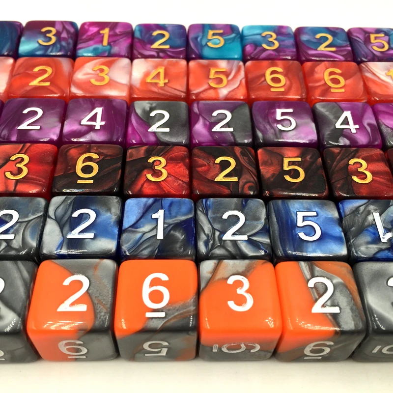Rollooo Dice 10 шт./компл. D6 Mix color Digital Rpg dice|Кубики| |
