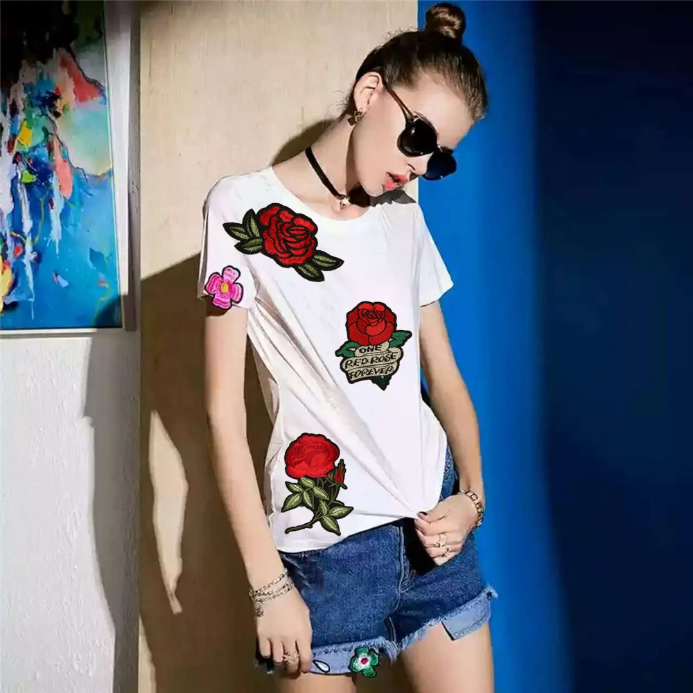 Нашивка с клеем на одежду нашивка значок аппликация 11 шт./компл.|flower iron on|flower on
